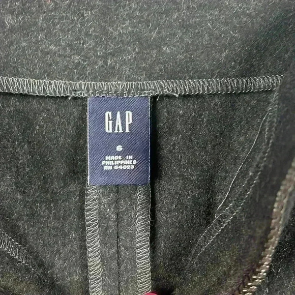 Gap Women’s Mini Skirt Dark Charcoal Gray Zip Front Front Square Pockets Wool 6 - Picture 5 of 8